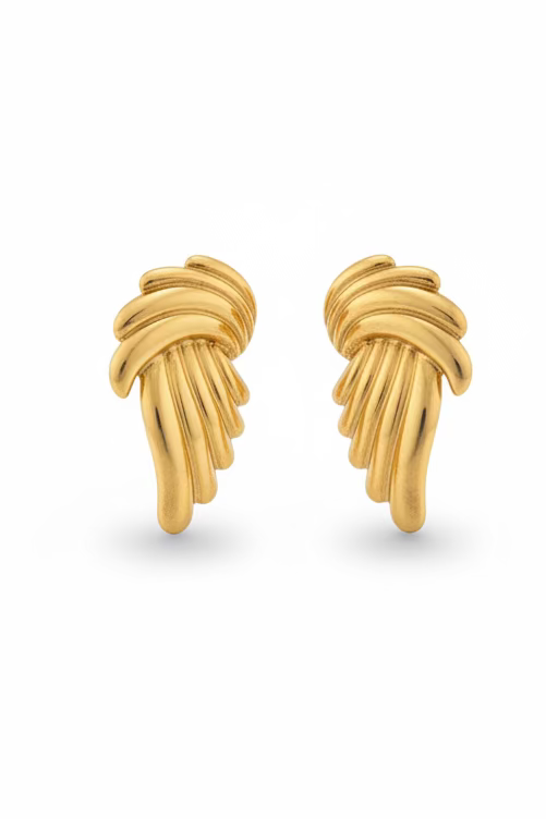 18k golden wing earrings