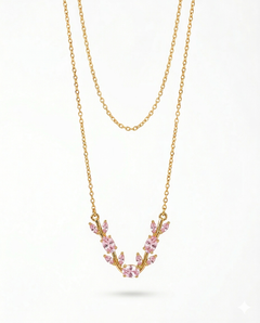 Exclusive zirconia tulip chain necklace