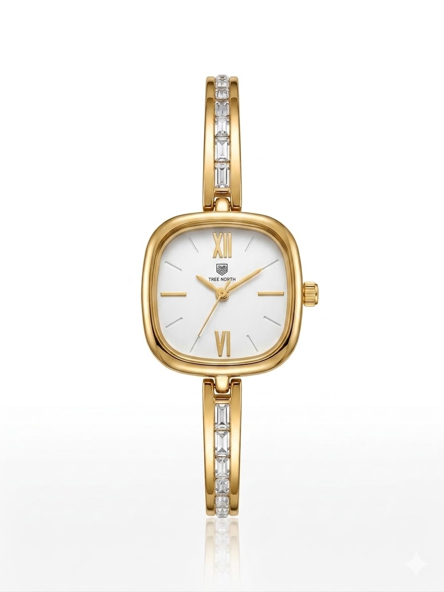Crystal studded square dial TW watch