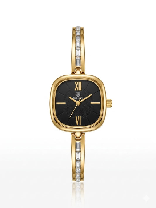 Crystal studded square dial TW watch