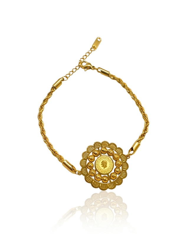 Vintage rope golden chain bracelet