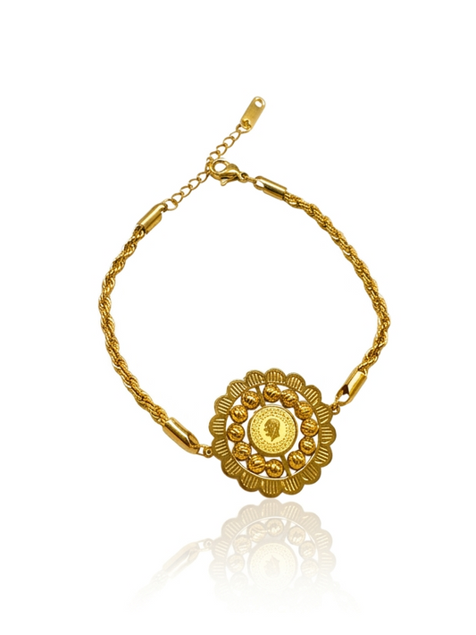 Vintage rope golden chain bracelet