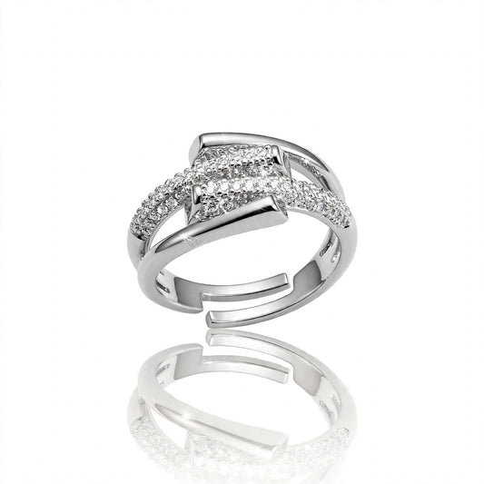 S925 Zirconium Aria Zirconia Silver adjustable Ring