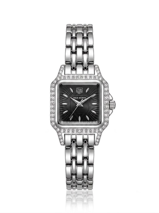 Crystal studded silver jubilee TW watch