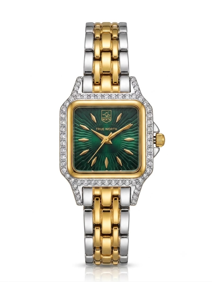 Crystal studded Silverxgold TW jubilee watch