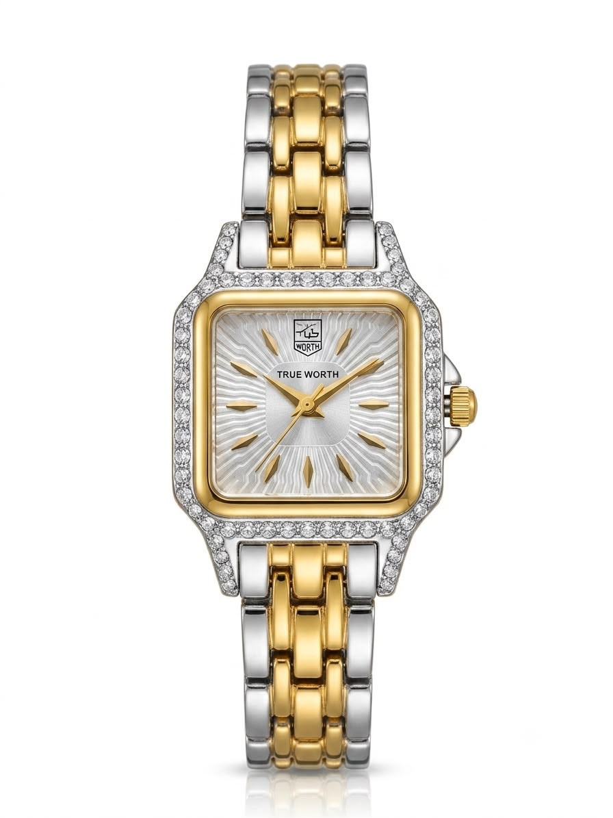 Crystal studded Silverxgold TW jubilee watch