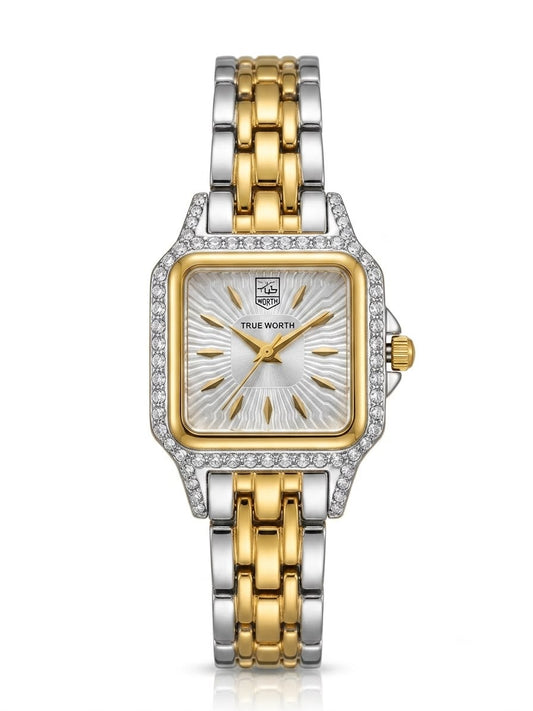 Crystal studded Silverxgold TW jubilee watch