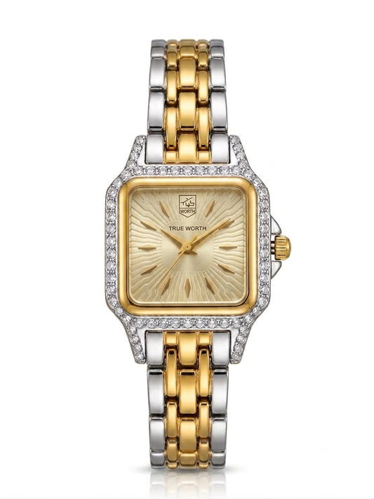Crystal studded Silverxgold TW jubilee watch