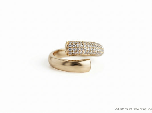 S925 Zirconium Crystal Aurum atalier Gold Adjustable Ring