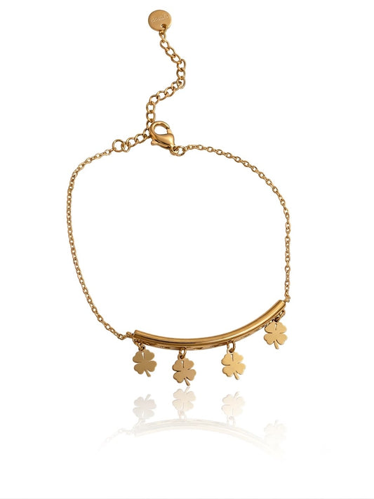 ✨Exclusive stainless steel gold clovie chain bracelet ✨