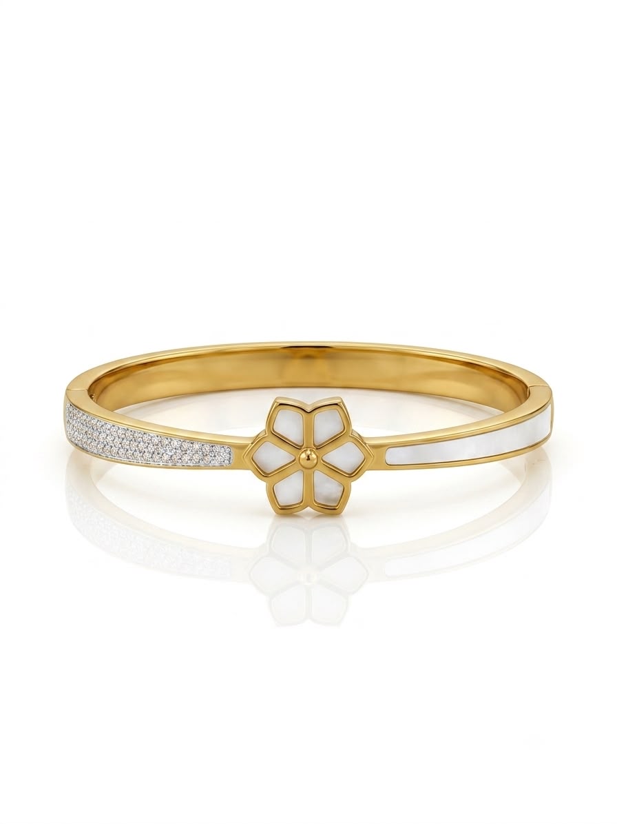 ✨Exclusive stainless steel enamel gold cuff bracelet ✨