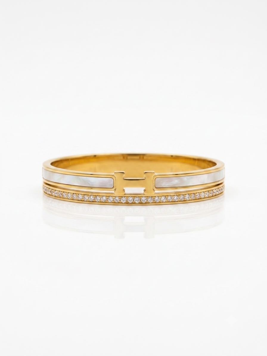 ✨Exclusive crystal Stainless steel enamel cuff bracelet ✨