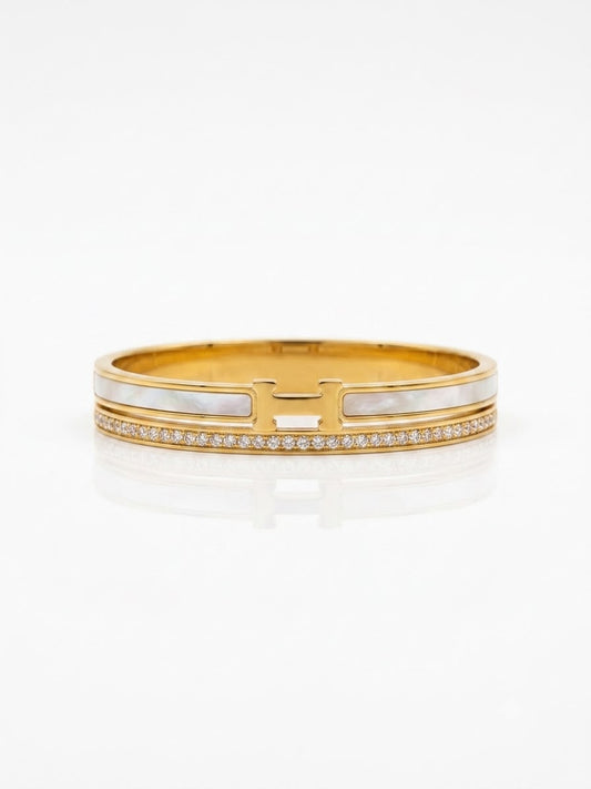 ✨Exclusive crystal Stainless steel enamel cuff bracelet ✨