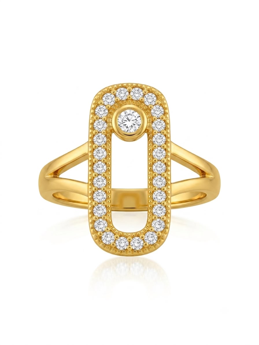 ✨Exclusive Zircon Studded Sleek Gold Adjustable Ring ✨