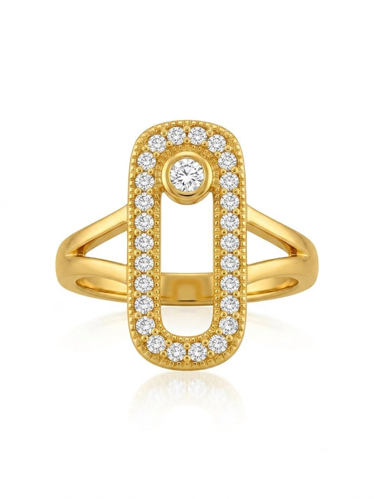 ✨Exclusive Zircon Studded Sleek Gold Adjustable Ring ✨