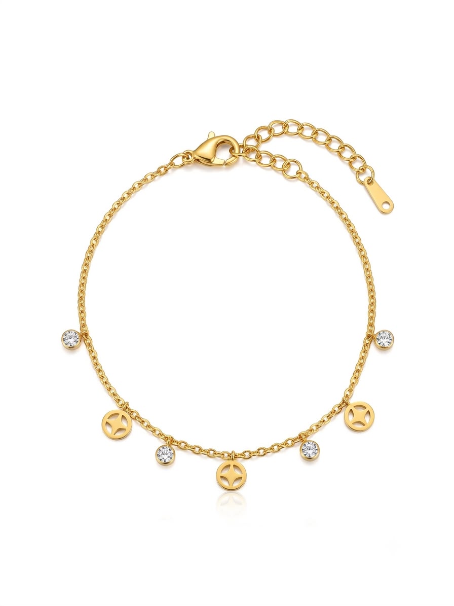 ✨Exquisite Stainless steel Gold Clovie Charms Chain Bracelet ✨