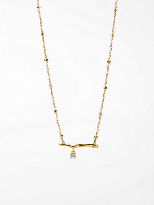 ✨Exclusive rice beaded gold bar crystal pendant ✨