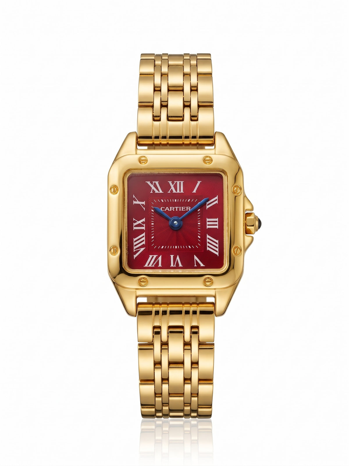 Exquisite S stainless steel Gold  Jubilee Red dial carte Watch