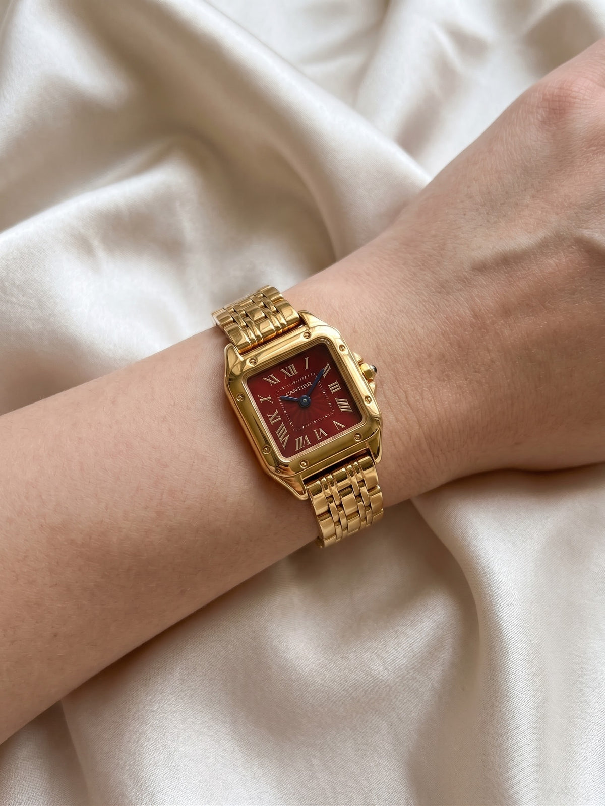 Exquisite S stainless steel Gold  Jubilee Red dial carte Watch