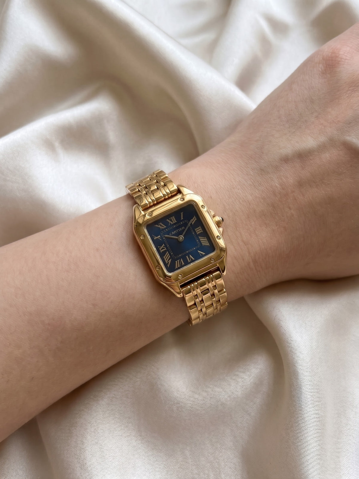 Exquisite S stainless steel SilverXGold Jubilee blue dial carte Watch