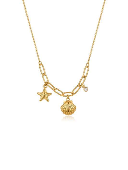 Exclusive Shell , dainty , star link pendant