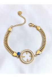 ✨Stainless Steel Gold Diamanté Eva Chain Bracelet ✨